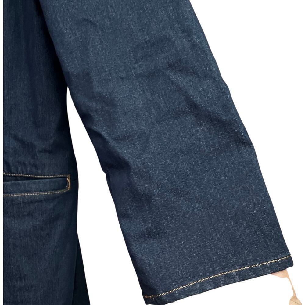 Chicos Women's Western Blue Denim Jacket Long Gold Clasp Pockets 0 - Picture 6 of 13